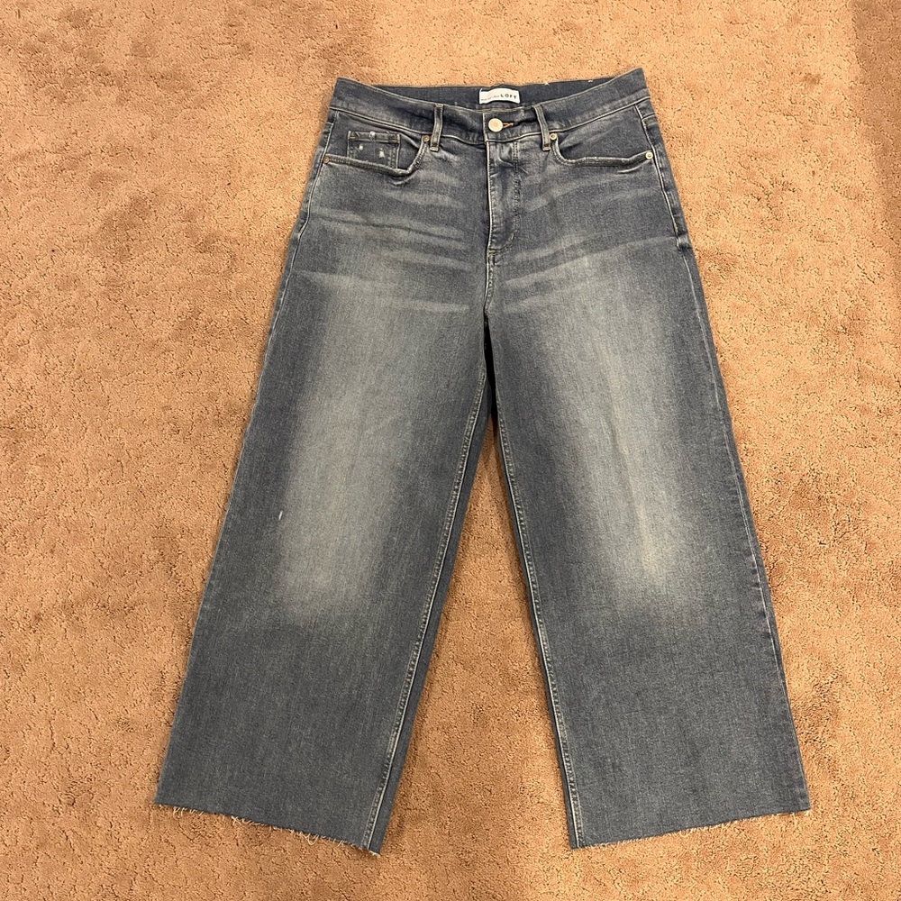Loft High Waisted  Wide-Leg Crop Jeans